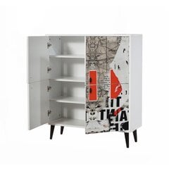Шкаф Kalune Design 869, 111 см, белый/красный цена и информация | Шкафчики в гостиную | hansapost.ee