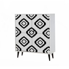Шкаф Kalune Design 869, 111 см, белый/черный цена и информация | Шкафчики в гостиную | hansapost.ee