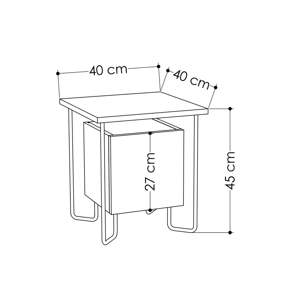 Öökapp Kalune Design 776 (I), 45 cm, must/hall hind ja info | Öökapid | hansapost.ee