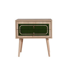 Ночной столик Kalune Design 869, 61 см, зеленый/дуб цена и информация | Прикроватные тумбочки | hansapost.ee