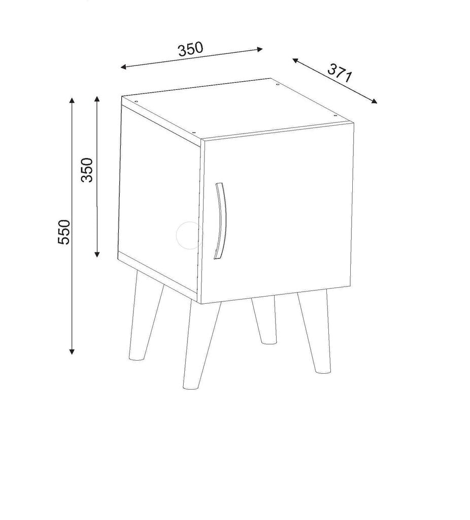 Öökapp Kalune Design 731(II), 55 cm, valge/pruun цена и информация | Öökapid | hansapost.ee