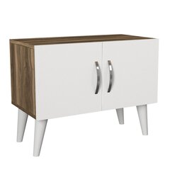 Ночной столик Kalune Design 731(I), 55 см, белый/коричневый цена и информация | Прикроватные тумбочки | hansapost.ee