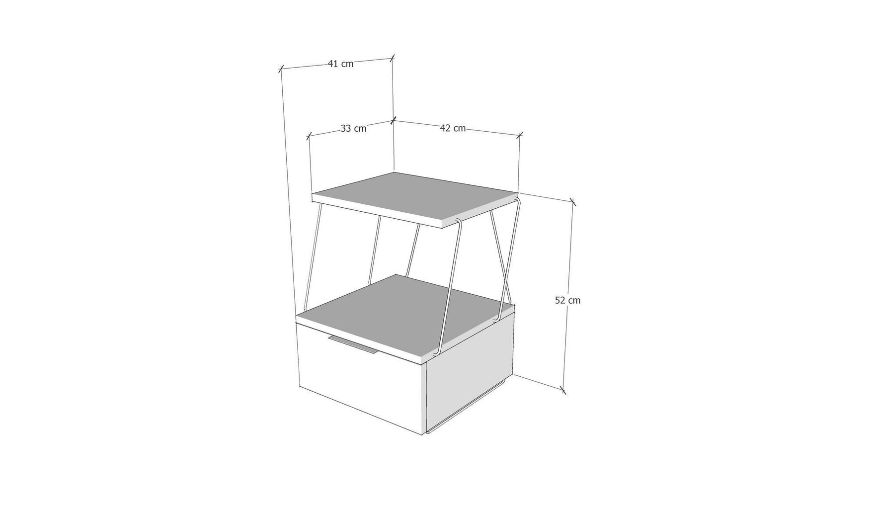 Öökapp Kalune Design Tekoba, kollane цена и информация | Öökapid | hansapost.ee