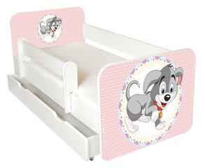 Детская кровать с матрасом, ящиком для постельного белья и съемным барьером Ami 47, 140x70 см цена и информация | Детские кровати | hansapost.ee