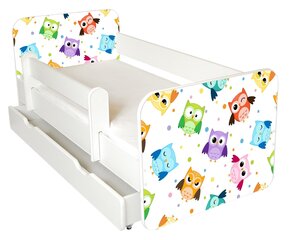 Детская кровать с матрасом, ящиком для постельного белья и съемным барьером Ami 47, 140x70 см цена и информация | Детские кровати | hansapost.ee