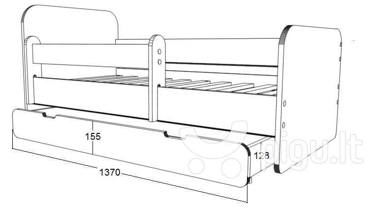 Lastevoodi koos madratsi POLA 27 170x70 cm ja voodipesukastiga hind ja info | Lastevoodid | hansapost.ee