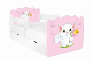 Кровать с матрасом, ящиком для белья и съемной защитой ALEX 16, 140x70 см цена и информация | Детские кровати | hansapost.ee