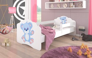 Lastevoodi eemaldatava turvapiirdega ADRK Furniture Casimo Blue Bear, 80x160cm cm hind ja info | ADRK Furniture Lastetoamööbel | hansapost.ee