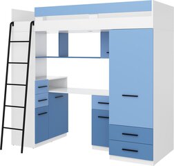 Двухъярусная кровать Meblocross Smyk L, 80x200 см, синяя/белая цена и информация | Детские кровати | hansapost.ee