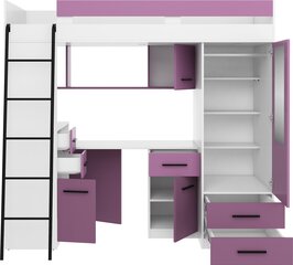 Двухъярусная кровать Meblocross Smyk L, 80x200 см, фиолетовая/белая цена и информация | Meblocross Детская мебель | hansapost.ee