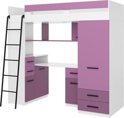 Двухъярусная кровать Meblocross Smyk L, 80x200 см, фиолетовая/белая цена и информация | Детские кровати | hansapost.ee