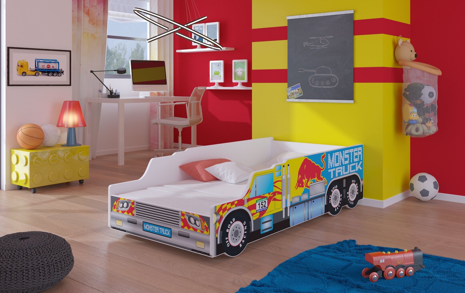 Lastevoodi ADRK Furniture Monster Truck, 160x80 cm hind ja info | Lastevoodid | hansapost.ee