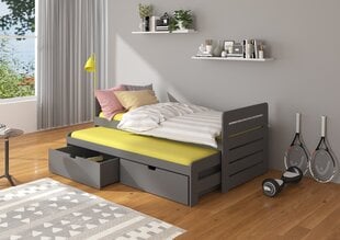 Lastevoodi ADRK Furniture Tomi 180x80, tumehall цена и информация | Детские кровати | hansapost.ee