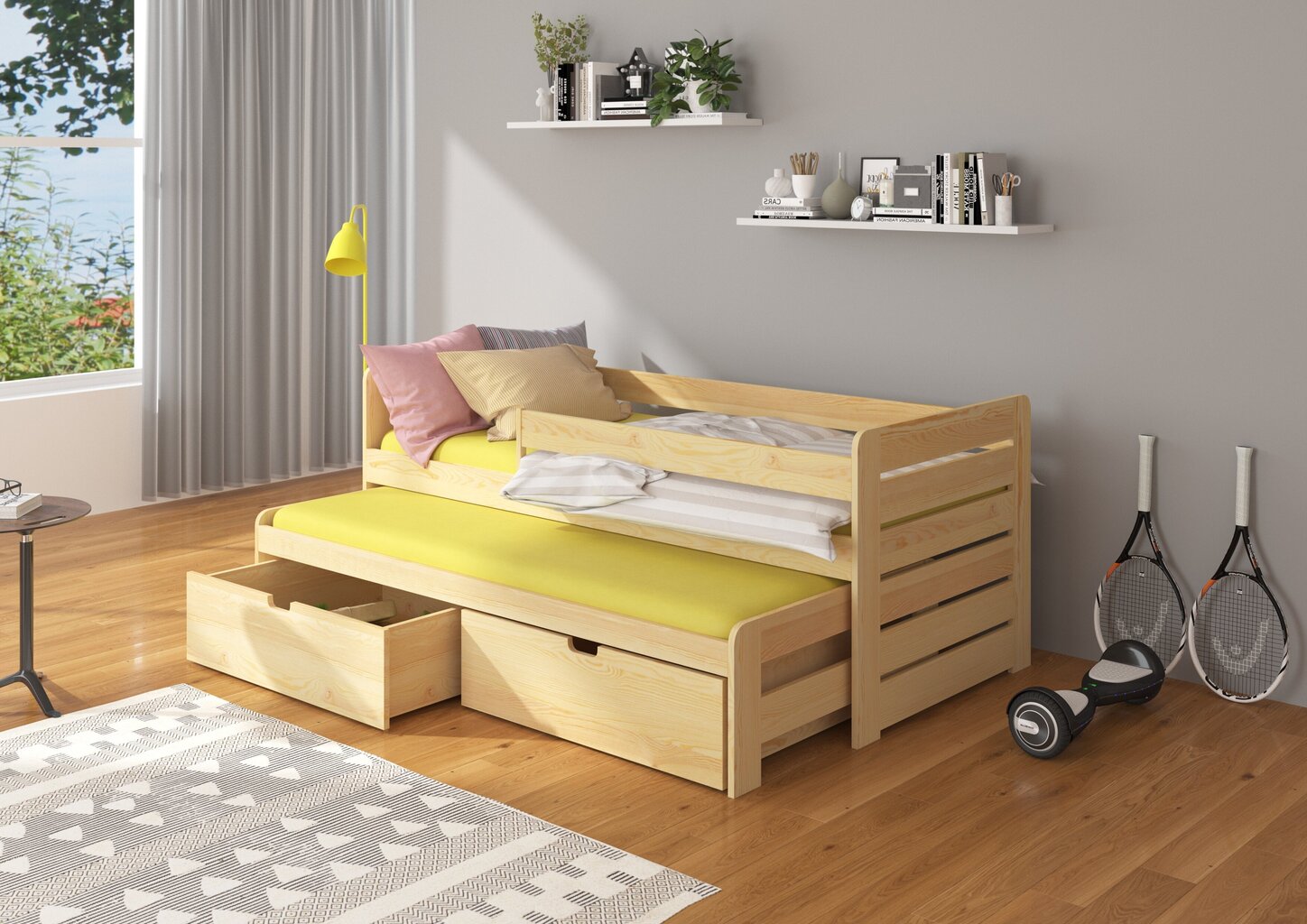 Lastevoodi ADRK Furniture Tomi 04 180x80 küljekaitsega, pruun цена и информация | Lastevoodid | hansapost.ee