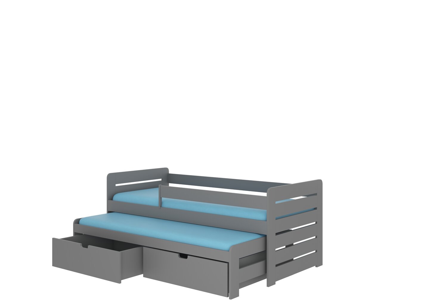 Lastevoodi ADRK Furniture Tomi 180x80 küljekaitsega, hall hind ja info | Lastevoodid | hansapost.ee