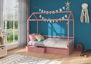 Voodi ADRK Furniture Rose 80x190 cm, roosa цена и информация | Детские кровати | hansapost.ee
