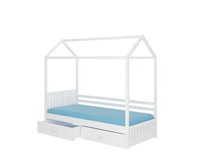 Кровать ADRK Furniture Rose 90x200 см с балдахином, белая/синяя цена и информация | Детские кровати | hansapost.ee