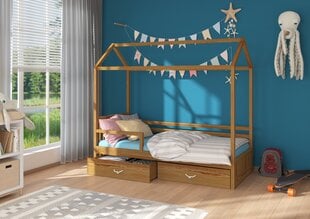 Voodi ADRK Furniture Rose 80x190 cm küljekaitsega, tamme värv цена и информация | ADRK Furniture Детская мебель | hansapost.ee