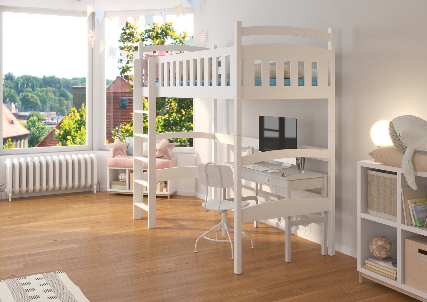 Narivoodi Adrk Furniture Miago 80x180 cm, valge hind ja info | Lastevoodid | hansapost.ee