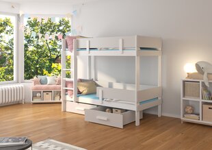 Двухъярусная кровать ADRK Furniture Etiona 80x180см, белая/серая цена и информация | Детскиe кровати | hansapost.ee