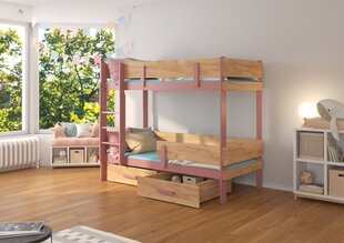 Narivoodi ADRK Furniture Etiona 80x180cm, roosa/helepruun hind ja info | Lastevoodid | hansapost.ee