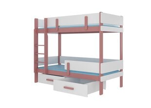 Narivoodi ADRK Furniture Etiona 90x200cm, roosa/valge цена и информация | Детские кровати | hansapost.ee