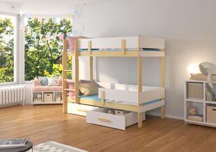 Narivoodi ADRK Furniture Etiona 90x200cm, helepruun/valge цена и информация | Детские кровати | hansapost.ee