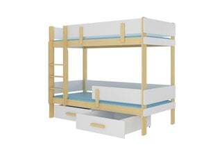 Кровать двухъярусная ADRK Furniture Etiona 90x200 см, светло-коричневая/белая цена и информация | Детские кровати | hansapost.ee