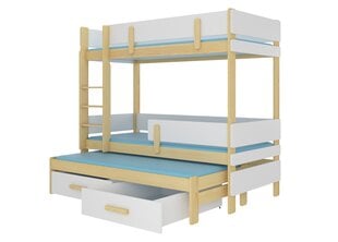 Narivoodi ADRK Furniture Etapo 80x180cm, helepruun/valge цена и информация | Детские кровати | hansapost.ee