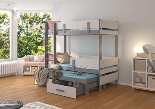 Кровать двухъярусная ADRK Furniture Etapo 90x200 см, серая цена и информация | Детские кровати | hansapost.ee