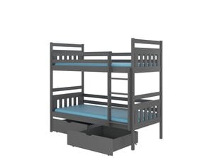 Кровать двухъярусная ADRK Furniture Ada 80x180 см, серая цена и информация | Детские кровати | hansapost.ee