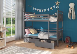 Кровать двухъярусная ADRK Furniture Ada 80x180 см, серая цена и информация | Детские кровати | hansapost.ee