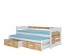 Voodi ADRK Furniture Tiarro 80x180 cm, pruun/valge цена и информация | Lastevoodid | hansapost.ee