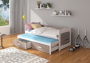 Lastevoodi Adrk Furniture Tiarro 80x180 cm, valge/helepruun цена и информация | Детские кровати | hansapost.ee