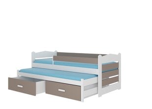 Lastevoodi Adrk Furniture Tiarro 80x180 cm koos küljekaitsega, valge/helepruun цена и информация | Детские кровати | hansapost.ee