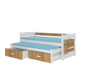 Lastevoodi Adrk Furniture Tiarro 90x200 cm, valge/pruun цена и информация | Детские кровати | hansapost.ee