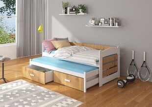 Детская кровать ADRK Furniture Tiarro 90x200 см, белая/коричневая цена и информация | Детские кровати | hansapost.ee