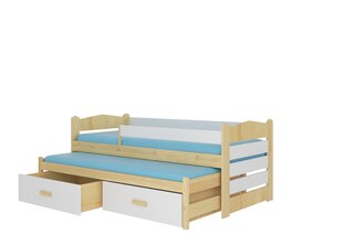 Lastevoodi Adrk Furniture Tiarro 90x200 cm koos küljekaitsega, helepruun/valge цена и информация | Детские кровати | hansapost.ee