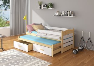 Lastevoodi Adrk Furniture Tiarro 90x200 cm koos küljekaitsega, helepruun/valge цена и информация | Детские кровати | hansapost.ee