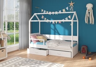 Voodi ADRK Furniture Otello 80x180 cm küljepiirdega, valge цена и информация | Детские кровати | hansapost.ee