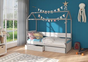Кровать ADRK Furniture Otello, 80x180 см, с боковой защитой, серая цена и информация | Детские кровати | hansapost.ee