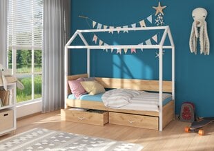 Кровать ADRK Furniture Otello, 90x200 см, коричневая/белая цена и информация | Детские кровати | hansapost.ee