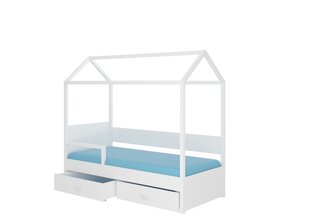 Voodi ADRK Furniture Otello 90x200 cm katusega, valge/roosa цена и информация | Детские кровати | hansapost.ee