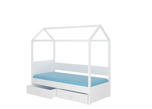 Кровать ADRK Furniture Otello 90x200 см с балдахином, белая/синяя цена и информация | Детские кровати | hansapost.ee