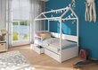 Voodi ADRK Furniture Otello 90x200 cm koos küljekaitsega ja katusega, valge/sinine hind ja info | Lastevoodid | hansapost.ee
