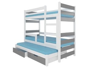 Voodi ADRK Furniture Karlo, valge/hall цена и информация | Детские кровати | hansapost.ee