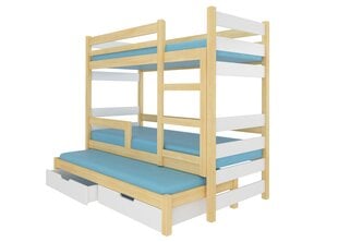 Voodi ADRK Furniture Karlo, pruun/valge цена и информация | Детские кровати | hansapost.ee