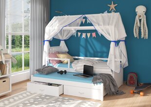 Кровать ADRK Furniture Jonasek с боковой защитой 80x180см, белая цена и информация | Детские кровати | hansapost.ee