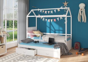 Кровать ADRK Furniture Jonasek с боковой защитой 80x180см, белая цена и информация | Детские кровати | hansapost.ee
