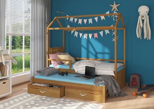 Кровать ADRK Furniture Jonasek с боковой защитой 80x180см, темно-коричневая цена и информация | Детские кровати | hansapost.ee